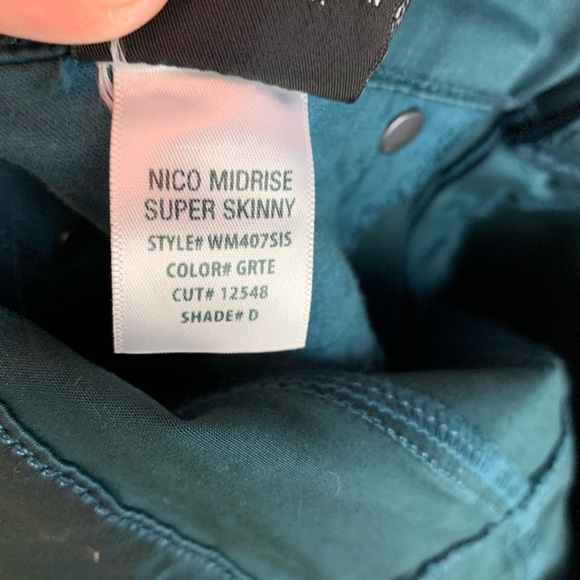 Hudson mid rise nico blue/green jeans - Picture 2 of 7